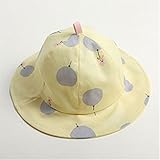 こうのや　ベビー ハット 帽子 つば付き帽子 赤ちゃん用 紫外線カット（ピンク/黄色） イエロー