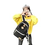 TimeCollect おしゃれなリュックバッグ キャンバス，レースのショルダー バッグ，学生 女子 社員 通学 通勤 ピクニック 旅行 スポーツ(42 x 33 x 14cm) (ブラック)