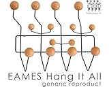 Eamesdesign壁掛けハンガー Hang It All (ハングイットオール)ブラックとナチュラル
