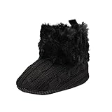 Hzjundasi 冬 赤ちゃん ベビー シューズ ボーイズ ガールズ アンチスリップ 編み物 ベルベット 最初のウォーキング 靴 0-0-24ヶ月 7 色 内側の長さ:11cm(4.33in)