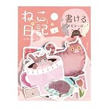 ビージーエム メモシール ねこ日記 ピンク BS-MX011