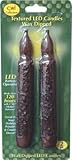 Textured Dark Red Brown Wax Dipped LED Taper Candles Country Primitive Lighting Dcor by BCD