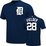 Prince Fielder BIG & TALL Navyデトロイトタイガース# 28 Name & Number Tシャツ XLT