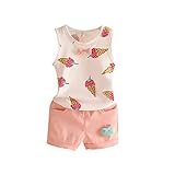 Là vestmon　可愛いベビー服 新生児 キッズ 子供服　綿シャツ＋半パンツ 通気性いい 柔らかい　発汗性いい 生産祝い 敏感肌 春夏