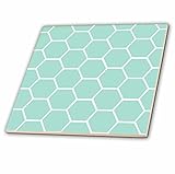 CT _ 120225 InspirationzStoreパターン – ミントハニカムパターン – パステルアクアブルーHexagons – Light TealターコイズBee Hive六角デザイン