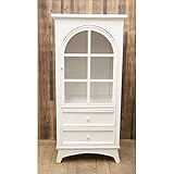 キャビネット バロックウッド アンティーク調 スリム ガラス ショーケース:int-ak-sh15-0524 (ホワイト)