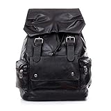 Mutell（TM）新着大容量メンズレディースバックパックファッションソリッドスクールバックパック旅行PUレザー個性バッグ