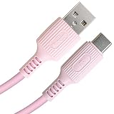 KYOHAYA USB Type C ケーブル やわらかい ソフトタイプ シリコン アンドロイド 充電ケーブル タイプｃ充電ケーブル android 急速 スマホ 急速充電 データ転送 AQUOS/Xperia/Galaxy/OPPO/HUAWEI/HTC/ZenFone/MOTO/LG 各種対応 (ブロッサム ピンク, USB-A to USB-C 1.2m)