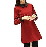 Soufflesong 授乳服 チュニック ワンピース　ジッパータイプ　M,L,XL　お宮参り　お呼ばれ　お出かけ (M, ボルドー)