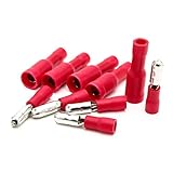BESTU ギボシ端子 0.5-1.5mm² 10A オス メス 各100個セット スリーブ付き 差込形ピン端子パック 圧着端子 電線接続用 絶縁圧着端子セット PVC完全絶縁 MPD 1.25-156 FRD1.25-156 A.G.W 22-16 赤