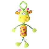 wenasiベビーベッドベビーカーおもちゃ、ベッド椅子Bell Hanging Rattleおもちゃ、赤ちゃんカーシートHandbells幼児用おもちゃ(キリン)