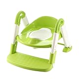 3WAY  トイレトレーナー おまる 補助便座 折りたたみ 子供 ベビートイレ踏み台 ステップ式 トイレトレーニング (グリーン)