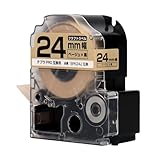 【エコスロ】キングジム対応 テプラPRO用互換 SPK24J (クラフトラベル) 互換テープカートリッジ クラフト紙ベージュ/黒文字 24mm(テープ幅) 1個 ＜ナチュラルな質感＞＜かわいいクラフト素材＞