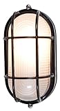 Nauticus 6.5"H Outdoor LED Bulkhead - Black Finish with Frosted Glass Shade [並行輸入品]
