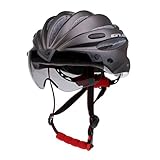 Lovoski MTBバイク 　ロードバイク　 オートバイ 安全ヘルメット　 バイザー付き　4色選べる　 - グレー