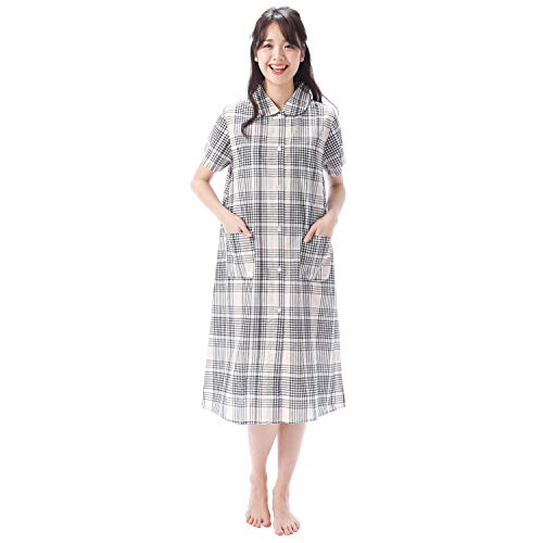 Mua Nishiki ニシキ ネグリジェ 綿100 肌にやさしい 半袖 前開き ロング丈 夏向き 薄手 ドビー織り 入院用 介護用 産後 レディース 大人用 ワンピースパジャマ ルームワンピース ルームウェア 部屋着 かわいい Neg J ブラウンチェック M L Tren Amazon Nhật Chinh