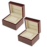 GRALARA 全２パターン　木製　ウォッチケース　磁気閉鎖　豪華　時計　収納ボックス　1スロット　ギフトケース　ディスプレイ　赤　 - ２個入