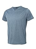 [Astraia Avant] ドライ ストレッチ 半袖 Tシャツ メンズ Vネック L 杢ブルー AA38-72-L