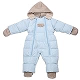 Oceankids ベビーボーイの取り外し可能なフェイクシープスキンフードダックダウンジャンプスーツ ライトブルー 6-9 ヶ月