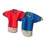 KLADD PRICKAR BIBS Baby/Child's Long Sleeve Bib / Apron / Smock (Set of 2 Red & Blue) by Ikea