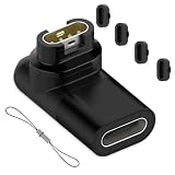 Raonlla ガーミン用 変換アダプター L型 USB C変換 1個 + 防塵プラグ キャップ 4個 セット for Garmin スマートウォッチ用 充電ケーブル 変換アダプター Fenix/Instinct/Venu/Forerunner/Approachなど対応