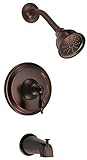 Danze D511040RBT Fairmont Single Handle Tub and Shower Trim Kit, with Efficient Flow Showerhead Oil 