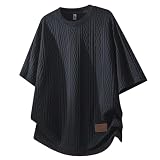 [Aaronlive] tシャツ メンズ 夏服 半袖 涼しい 柔らかい カジュアル トップス 無地 经典 ファッション ビッグ シルエットメンズ トップスblack 2XL