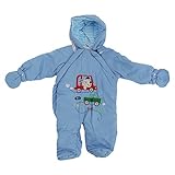赤ちゃん・ベビー用 車のデザイン 冬用あったか フード付スノースーツ ロンパース オールインワン つなぎ カバーオール (0-3ヶ月) (スカイブルー)