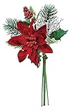エルアーツ クリスマス オーナメント ポインセチアミックスバンドル 全長23cm・花径9cm E8992-00