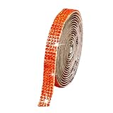 ラインストーンテープ 自粘着 キラキラ デコシール 幅9mm 4列 オレンジ 長さ90cm DIY用 多列 幅4.5mm〜18mm NANDELMO ND-0180-R04-OR-9mm-4L
