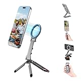 マグネット スマホ三脚スタンド MagSafe対応 iPhone 16 15 14 13 12 用 アルミロックミニ三脚 Arca-Swiss クイックマウント 1/4ネジ穴 冷靴対応 携帯電話ホルダー