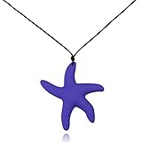 Kalapure Oral Sensory Autism Chew Starfish Pendant Teether Silicone Necklace for Mom Wear and Baby T