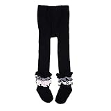 Domybestガールソックス 女の子のタイツ 秋冬 ライラックレース 暖かく保つ フォーマル 強い弾力性 結婚式 発表会