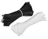 Cable Zip Ties 6 Black & White 250-Pack Heavy Duty Holds 52Lbs by Maximm [並行輸入品]