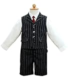 4141 ブラックストライプ Rocky MOUSE フォーマル 男の子スーツ ベビー スーツ 法事 結婚式 入園式 子供服 男の子 七五三 [リトルプリンセス] Little Princess 95