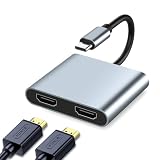 USB C デュアル HDMI 変換アダプタ ハブ Type C マルチディスプレイ 3画面出力、Dual 2画面 デュアルモニター プレイアダプタ 4K@60Hz 2-IN-1 Type C HDMI 2ポート拡張 分配器 対応 MacBook pro/Air、iPad Pro
