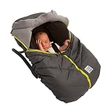 7AM Enfant Car Seat Cocoon: Infant Car Seat Cover Micro-Fleece Lined with an Elasticized Base, Gray