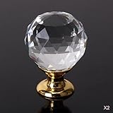 P Prettyia ドア取っ手　ドアハンドル　取っ手 取手　水晶　ドレッサー タンス キャビネット 食器棚　実用的