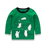 子供服 春秋 長袖 Tシャツ キッズ トレーナー 丸い襟 男の子 女の子 可愛い 動物柄 くま きつね うま 6種