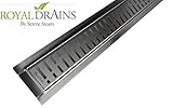 Serene Steam シャワー用排水管 Royal Drains 直線型 ステンレススチール製 最高級 髪用フィルター付き 30 Inch