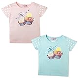 (ピンク/90cm)ベビー服 女の子 Tシャツ 半袖 アイスクリーム ハートプリント ドット柄 女児 ベビー