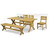 ダイニングセット5点 ダイニング5点セット ベンチ ラバーウッド無垢 6人用 アメリカンカントリー ASA-250 (ナチュラル)