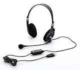 ナカバヤシ Digio2 USBヘッドセット 両耳オーバーヘッドタイプ (2人同時使用可能) ブラック Z9278