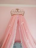 kqcnifvnklmフリンジMosquito Net、プリンセスBedingダブルヨーロピアンバタフライイミテーションリネン寝具クラウンMosquito Netting ピンク KQCNIFVNKL