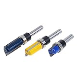 KOZEEY 切削　フラット　ルータビット　3本　木工用　トリムパターン　フライスカッター　高硬度　