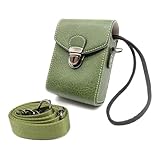 【ノーブランド】 合皮 デジカメ ケース ・ Panasonicとの互換性あり ルミックス用 DC-TZ95 DC-TZ90 に適合 (= TZ95 TZ90 に適合) 収納 保護 ランドセル キャリー ポーチ (シボグリーン) [並行輸入品]