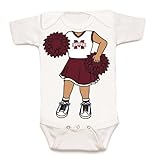 ミシシッピ州ブルドッグHeads Up 。Cheerleader Baby Onesie ( 6ヶ月)