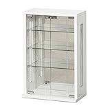 クロシオ 卓上コレクションケース縦型 幅40×高さ60cm ホワイト 白 ディスプレイラック ガラスキャビネット 027060