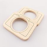 Mamimami Home　カミカミ　歯固め　木の動物　赤ちゃんの噛のおもちゃ　授乳ジュエリー 作り　8個*カメラ レーザー印刷 知育玩具 天然木　安全 FDA認可済