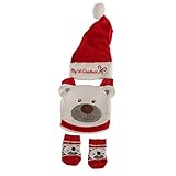 (ナーサリー・タイム) Nursery Time 赤ちゃん・ベビー用 クリスマス サンタハット・スタイ・ソックス ギフトセット (ワンサイズ) (レッド/ホワイト)